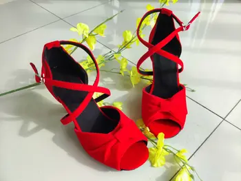Chegada Nova Natal, Ano Novo, Namorada De Presente Vermelho Roxo Macio E Confortável De Sapatos De Mulheres Meninas Salsa Salão De Dança Latina Sapatos