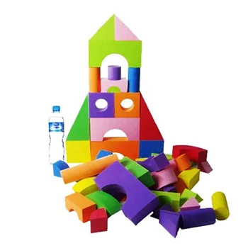 50pcs/Set EVA Seguro Blocos de Construção Bebê Grandes Blocos de Espuma Colorida Construção de Brinquedos Miúdos Cedo Brinquedo Educativo para as Crianças Brinquedos