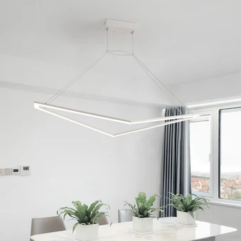 Led moderna lustre de sala de estar cozinha para restaurante Lampadario triangolare candelabro Pendente office bar café iluminação
