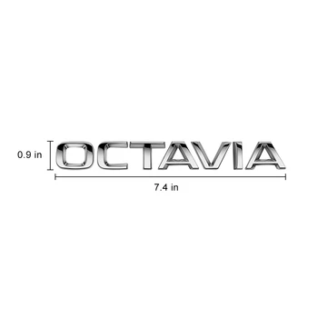 O Chrome Para Skoda Superb Octavia YETI Rápida Kodiaq Kamiq Karoq EXCELENTE OCTAVIA Tronco de Carro Adesivo Prata Emblema Emblema Adesivo