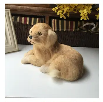 Brinquedo de pelúcia Simulação Cão de Couro Cabelo Golden Retriever de Artesanato Casa da Decoração de Natal de Educação infantil Presentes