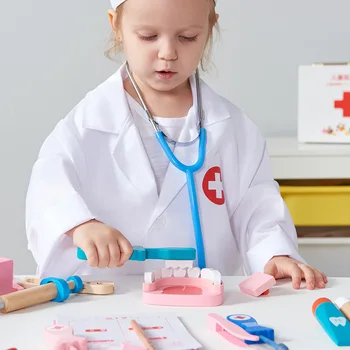 Crianças Médico Brinquedos Conjunto De Simulação Dentista Médico Médico Kit De Brinquedo, Brincar De Faz De Conta Portátil Bonito Dos Desenhos Animados Mochila Brinquedos Para As Crianças