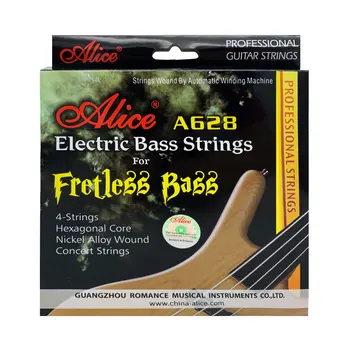 Alice Fretless Bass Seqüência Completa do Conjunto de 4 peças de Baixo Elétrico Guitarra de Acessórios de Peças de Concerto de Cordas A628