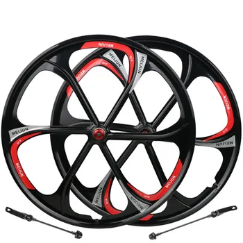 De 26 polegadas Mountain bike roda de alumínio em liga de magnésio 6-falou rodas de liberação Rápida roda de liga Leve bicyle rodas