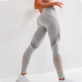Cintura Alta De Ginástica Legging Mulher Perfeita Energia Calças De Treino De Execução Roupas Calças De Yoga Oco Esporte Estágio De Desgaste