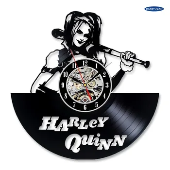 Relógio de vinil, Harley Quinn Decoração de Parede de Presente Para Ele ou Ela,relógio de parede saat relógio despertador reloj grande relógio de parede duvar saati