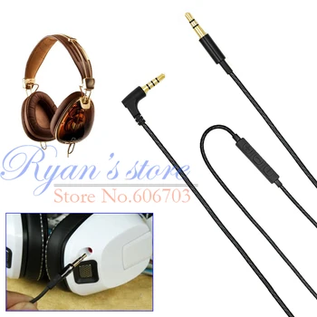 Substituição do cabo de áudio com microfone remoto de linha para skullcandy Triturador / aviador fones de ouvido