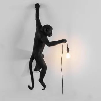 Suspensão Pingente de Luz Para a Sala de Estudo Sala de Luzes Led Macaco Lâmpadas de Parede de Arte do Salão de brilho Com E27 Conduziu o Bulbo de Decoração de Casa