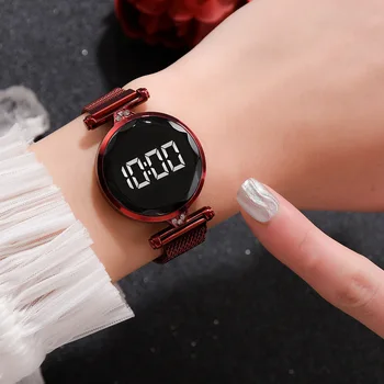 Moda das Mulheres Assistir a Mulher do Relógio de Mostrador Digital aço Inoxidável Relógio feminino Para Mulheres do Ouro de Rosa do relógio Relógio Analógico relógio de Pulso