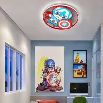 Capitão América crianças nórdicos decoração de casa, quarto de decoração inteligente lâmpadas de led luzes do teto para a sala de iluminação interna