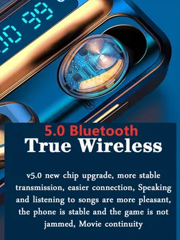 Novo F9 2200mAh sem Fio Bluetooth 5.0 Fone de ouvido TWS APARELHAGEM hi-fi, Mini-Em-orelha de Esportes Executando o Fone de ouvido Suporte iOS/Android Telefones HD Chamada