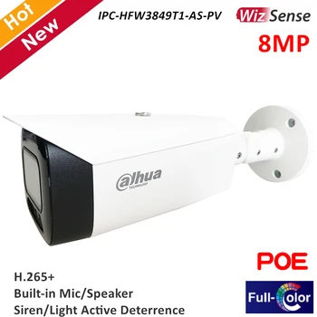 Dahua WizSense de 8MP Full Color da Câmera do IP de IPC-HFW3849T1-COMO-PV interno Aquecido iluminador Suporte de Som e Luz de alarme Construído em MIC