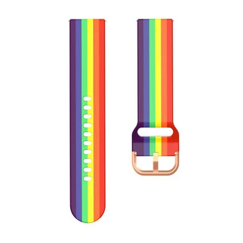 20 22mm arco-íris de Silicone Pulseira para Samsung Galaxy Watch 42mm 46mm/Active/Active2 40mm 44mm Faixa de Relógio de Correias de desengate Rápido