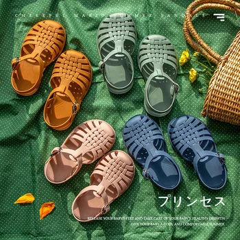 Verão para Crianças de Sandálias Bebê Meninas da Criança Soft antiderrapante Princesa Sapatos de Crianças coreano Estilo de Sapatos de Praia Meninos Casual Romano, Chinelos de quarto