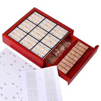 Por Grosso De Madeira De Faia Adultos Desktop Jogo De Memória De Xadrez, Sudoku Quebra-Cabeça De Tabuleiro De Jogo De Brinquedos Brinquedos Melhores Presentes Em Stock
