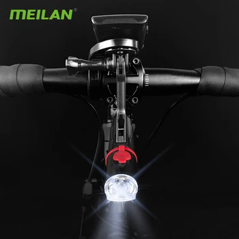 Meilan Moto Conjunto de luz de Carregamento USB Mini Luz de Bicicleta Impermeável Muito Perto de Feixe da Lâmpada Dianteira Bateria de 2500MAH Suporte de Câmera GOPRO