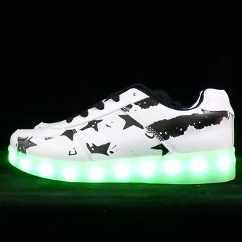 7ipupas Colorido Luminoso tênis Unissex led sapato menino iluminado exclusiva para crianças de luz de calçado de menina Brilhante de carga Usb tênis