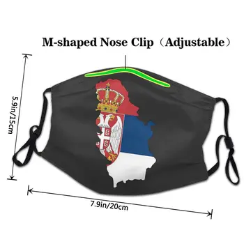 Bandeira Do Mapa Sérvia Máscara Unisex Reutilizáveis Rosto Com Uma Máscara À Prova De Poeira De Proteção Respirador, Máscara