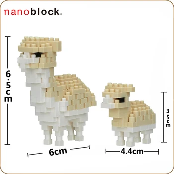 Novo Nanoblock Kawada Alpaca E Um Bebê 240Pcs Blocos de Construção Nano NBC-300 Engraçado Criativos Brinquedos Educativos Para Crianças, Ótimo Presente