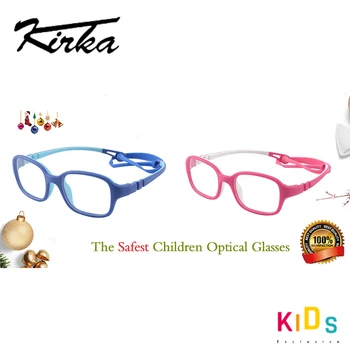 Kirka Flexível Crianças Óculos de Armação TR90 Crianças Copos Inquebráveis Seguro Luz de Meninos Meninas rapazes raparigas Óculos com Armação de Óculos Crianças