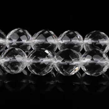 4-14mm Rodada facetada White Rock Grânulos de Quartzo Natural, Claro Esferas de Cristal Para Fazer Jóias de grânulos de 15