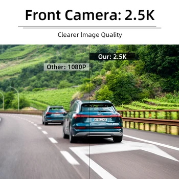 Jansite 10 polegadas 2.5 K DVR do Carro da Tela de Toque de Fluxo de Mídia de Dupla Lente Gravador de Vídeo em espelho Retrovisor de Traço cam, câmera Frontal e Traseira
