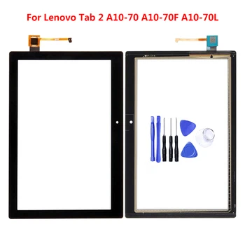 Digitador da Tela de toque Substituição de Vidro Para Lenovo Tab 2 A10-70 A10-70F A10-70 10.1 polegadas Preto Branco + Free Tools