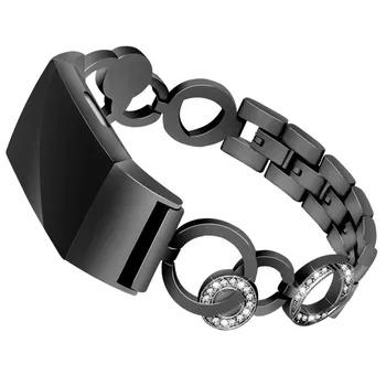 Substituição De Cristal De Diamante Faixa De Relógio De Pulseira Bracelete Para O Fitbit De Carga 2 De Liberação Rápida SmartWatch Apoio Acessórios