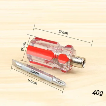 1PCS de 6mm com Fenda Dupla Cabeça de chave de Fenda de cabo Curto de 2 Vias de chaves de fenda Ferramenta de Reparo Mini chave de fenda