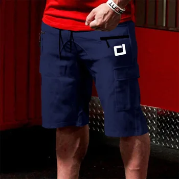 Pantalones cortos hombre de carga a curto homme algodão homens Multi-pocket branco shorts bermuda de carga, casual comprimento do joelho academias shorts