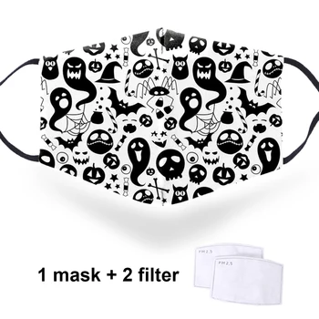 Terror Engraçado Jokers Impressão Boca Muflas para as Mulheres, o Homem PM2.5 Papel de Filtro máscaras Reutilizável e Lavável Protecção Anti-Poeira 3D Máscara