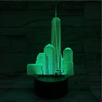 3D Lâmpada Bonito Presente para o Filho Empire State Building para Decoração de Interiores Alimentado por Bateria Lâmpada de Luz Led Noite Dropshipping