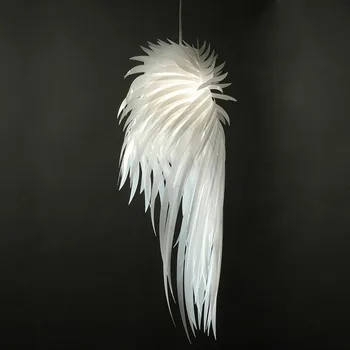 Leve como uma Pena da Asa do anjo Branco Lustre Luz Decorativa para o Hotel, Sala de estar, Sala de Jantar E27 Criativo Lâmpada 38*85CM