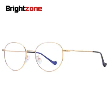 Brightzone Moda De Metal Anti Luz Azul De Óptica, Óculos Claros Homens Mulheres Rodada Marca Miopia Espetáculo Armação De Óculos Acessórios