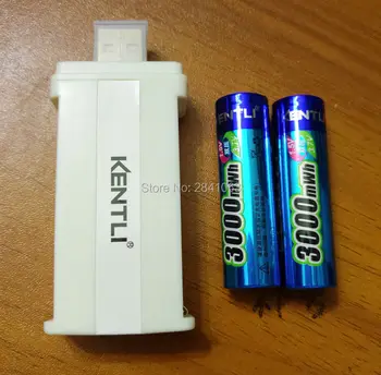 KENTLI 2pcs de 1,5 v 3000mWh AA recarregável do Li-polímero do li-íon do polímero de lítio + 2 slots USB Carregador inteligente