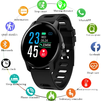 Homens novos para Smart Watch S08 Além de Fitness Tracker Monitor de Ritmo Cardíaco e Pedômetro IP68 Waterproof Mulheres Smartwatch Para Android IOS Pho