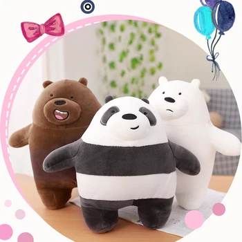 3pcs/lote de 10,5 polegadas Estamos Nua Ursos de Pelúcia recheado Urso de Pelúcia boneca Cinza Branco Urso Panda brinquedos para crianças de Presente de Aniversário