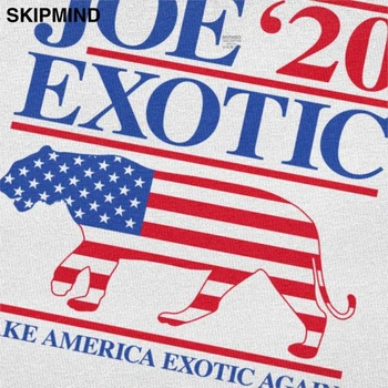 Engraçado Joe Exóticas do Rei do Tigre Camiseta para os Homens de Manga Curta de Lazer 2020 Eleição Para Presidente Tee Tops de Algodão T-Shirts de Mercadorias