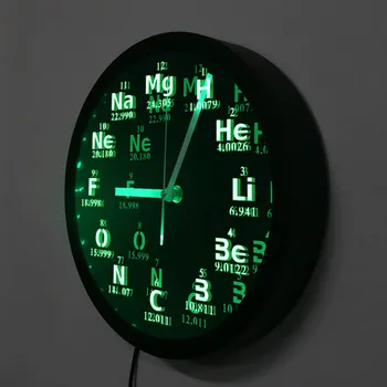 Tabela periódica Elemento Relógio de Parede Ciência Química Elementos de Néon do DIODO emissor de Iluminação Arte de Parede Relógio de Química os Professores de Ciências de Presente