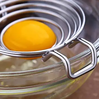 1pcs de Aço Inoxidável Ovos de Gema Branca Separador Divisor de Titular Peneira Acessórios de Cozinha ovo ferramenta AA