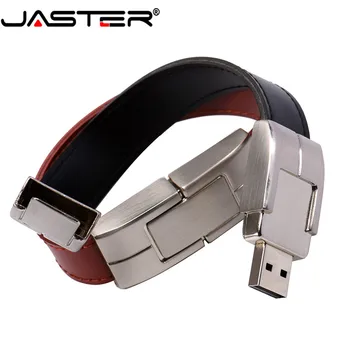JASTER usb 2.0 novo estilo de Castanho/Preto de Couro Modelo de 64GB 8GB 16GB 32GB de memória de 4GB flash drive pendrive um bom presente frete grátis