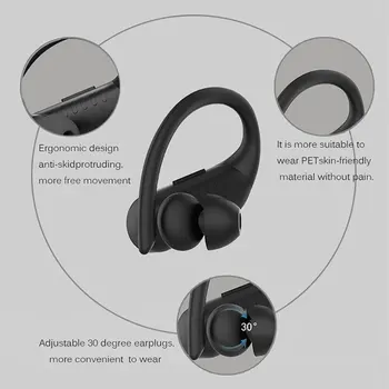 B1TWS Bluetooth Fones de ouvido sem Fio Música Impermeável do Movimento de Fones de ouvido Bluetooth Toque de Controle sem Fio Fones de ouvido Fones de ouvido do Telefone