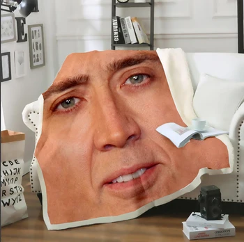SONSPEE Impressão 3D Adultos, as Crianças Engraçado Nicolas Cage Muitas Faces Manta de Sofá-Cama, Cadeira de Descanso de Cama de Casa Decoração Interior de Abastecimento de B110