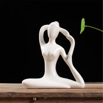 Poses Do Yoga De Decoração Estátuas Home Office Yoga Studio Decoração Enfeite De Cerâmica Estatueta De Porcelana Yoga Figura De Mulher Estátua