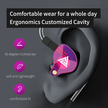 QKZ VK4 ZST Driver Pro Fone de ouvido Destacável Cabo No Ouvido Monitores de Áudio com Isolamento de Ruído Aparelhagem de Música, Esportes Fones de ouvido