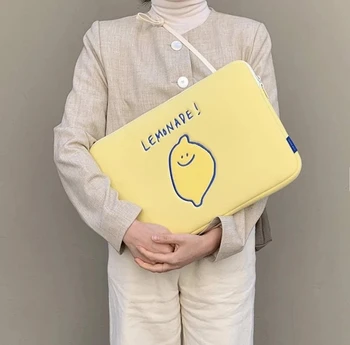 Novo Coreia do Ipad Pro 11 Laptop Caso coreano Moda de Limão Cartoon 11 13 15 polegadas Tablet Protetora da Luva Interna Saco de Bolsa