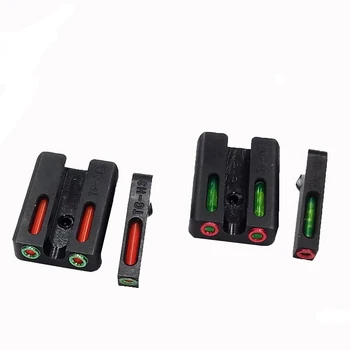Magorui De Fibra Óptica Da Visão De Conjunto-Vermelho /Verde Frontal Traseira Vista Para Glock Tática De Caça Colimador Óptico De Vista Arma Acessórios