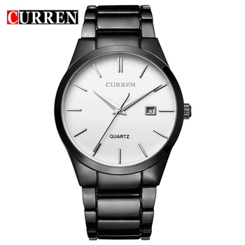 Relógio masculino CURREN Marca de Luxo Completo de Aço Inoxidável, Mostrador Analógico Data de Homens Relógio de Quartzo de Negócios, Homens do Relógio Relógio 8106
