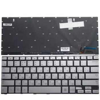 A rússia Teclado Novo PARA Samsung 730U3E NP730U3E 740U3E NP740U3E RU laptop iluminação de fundo do teclado Prata