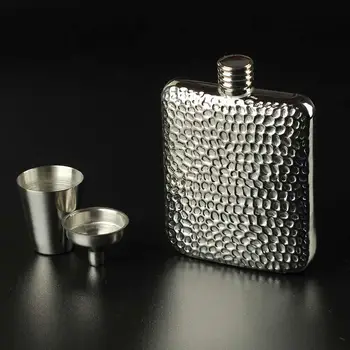 1 pc Portátil de Aço Inoxidável O Vulcão de Grãos Estilo Hip Flask 6 Onças Exterior Hip Flask Para Cavalheiro Dom